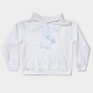 The Letter S Blue Marble Design Kids Hoodie